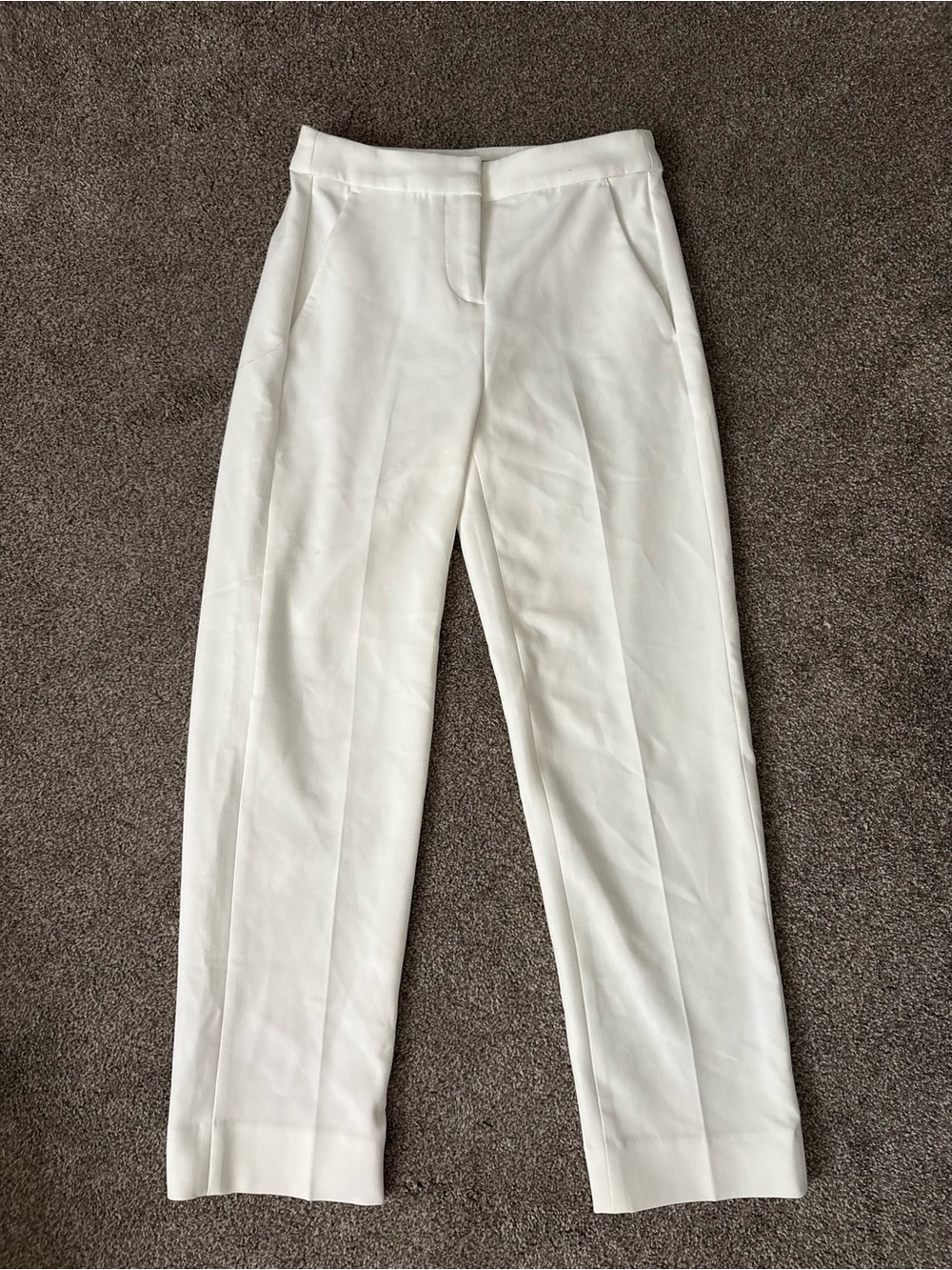 J. Crew White Straight-Leg Trousers - Picture 1 of 3